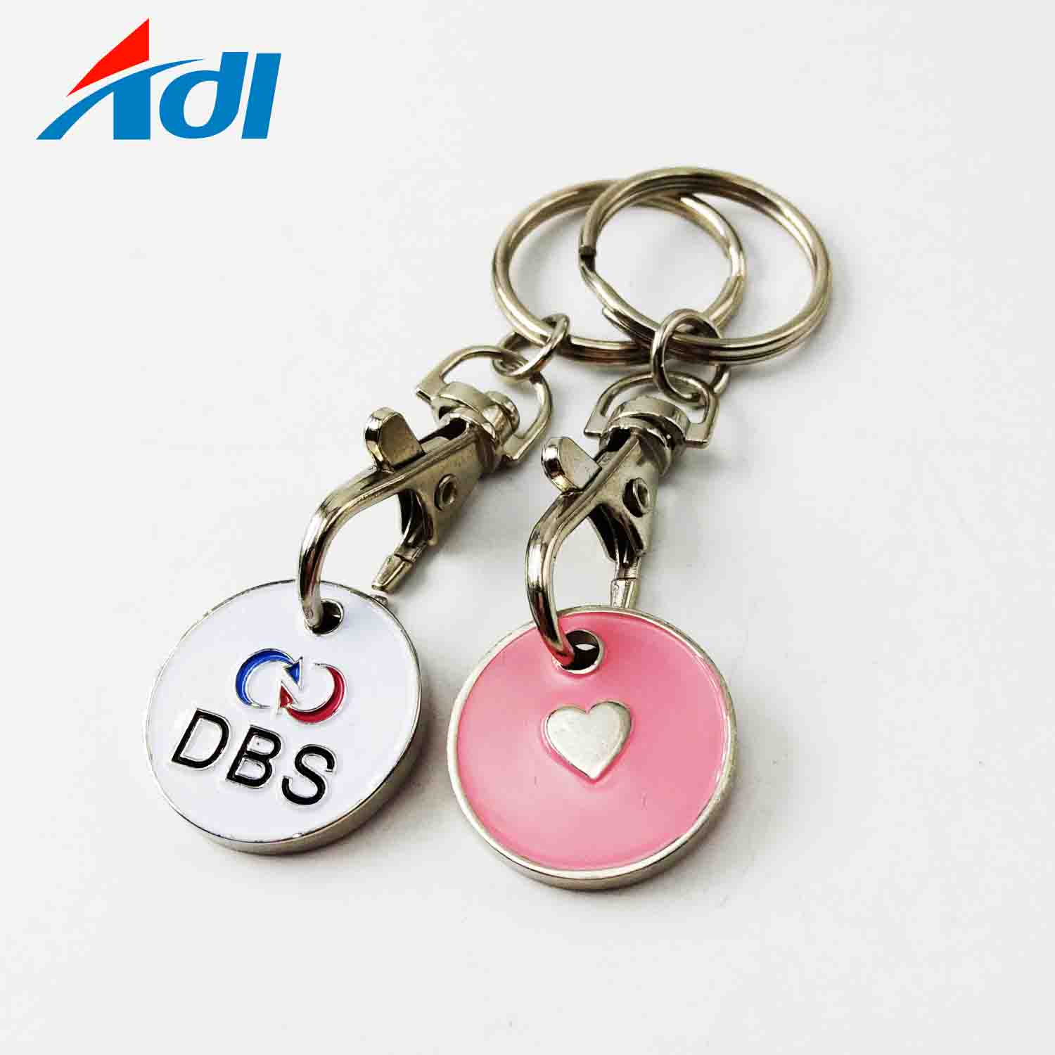 Carrinho de compras Trolley Coin Keychain/Token Keyring/ Carrinho de compras Trolley Coin para Supermercado Factory Custom Metal China Keyring 3D