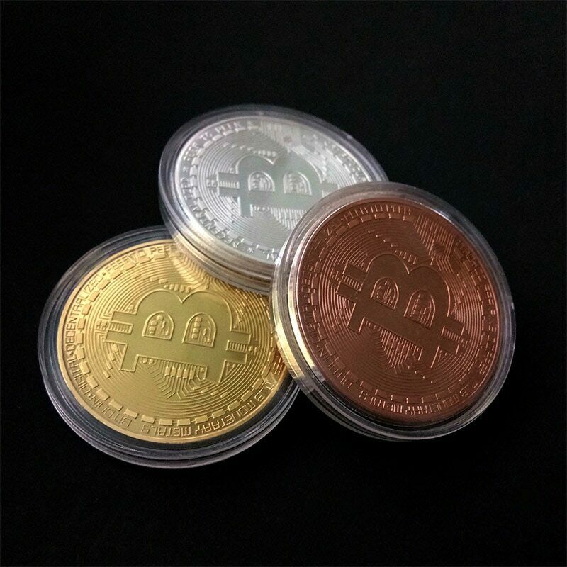 Moedas de metal estilo clássico decoração ouro prata cobre cor livre bitcoin